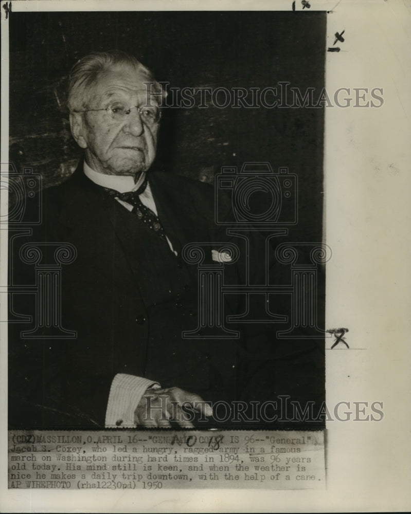 1950 Press Photo "General" Jacob S. Coxey turns 96 years old - noa68359