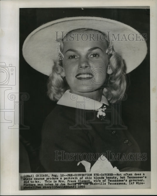 1956 Press Photo Mrs. Frank Clement, wife of Tennessee's governor- Historic Images