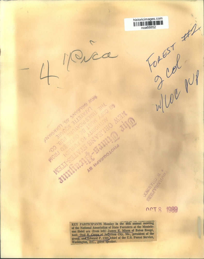 1968 Press Photo Association of State Foresters key participants in the meeting