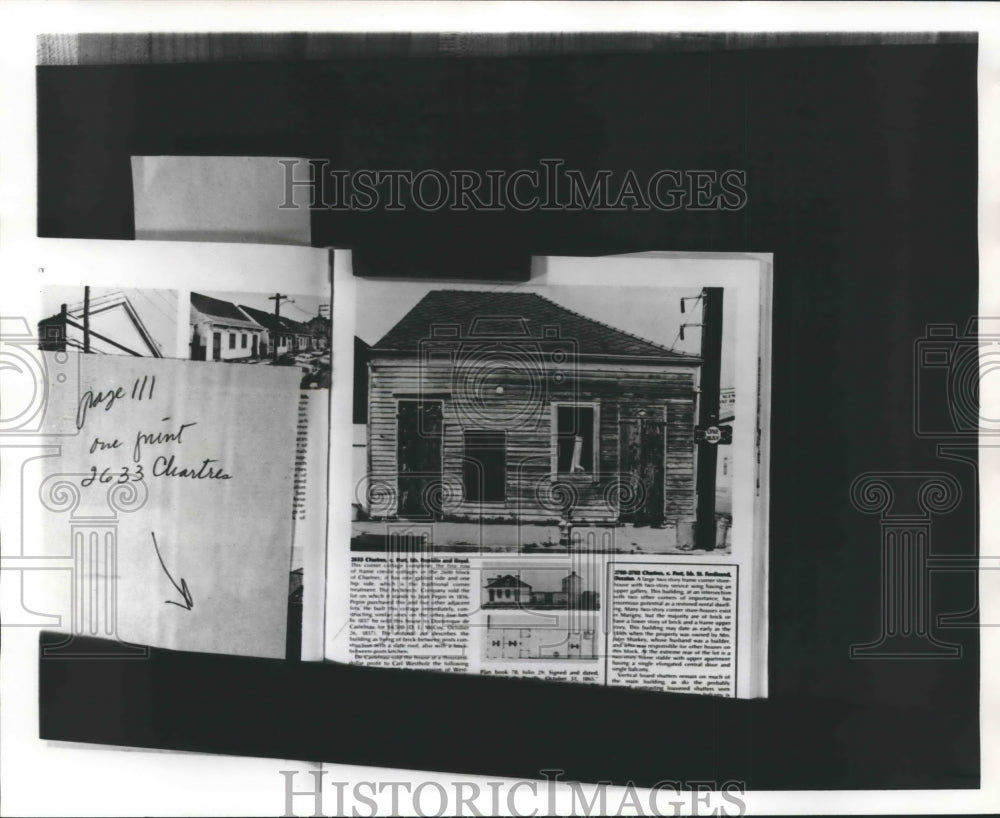  Press Photo Old Chartres Street Building Pictured in a Book- Historic Images