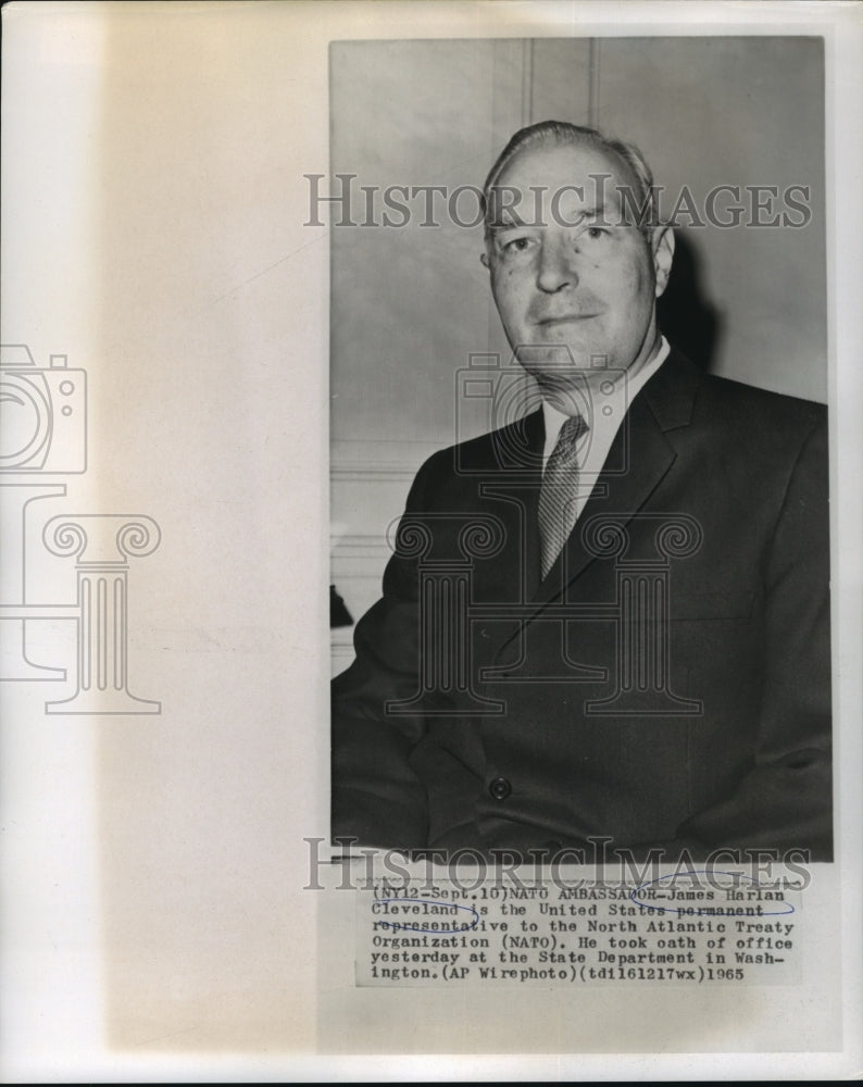 Load image into Gallery viewer, 1965 Press Photo NATO Ambassador James Harlan Cleveland - noa71857
