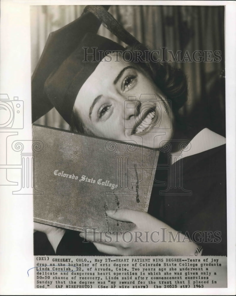 1963 Press Photo Linda Cornish, Colorado State College graduate- Historic Images