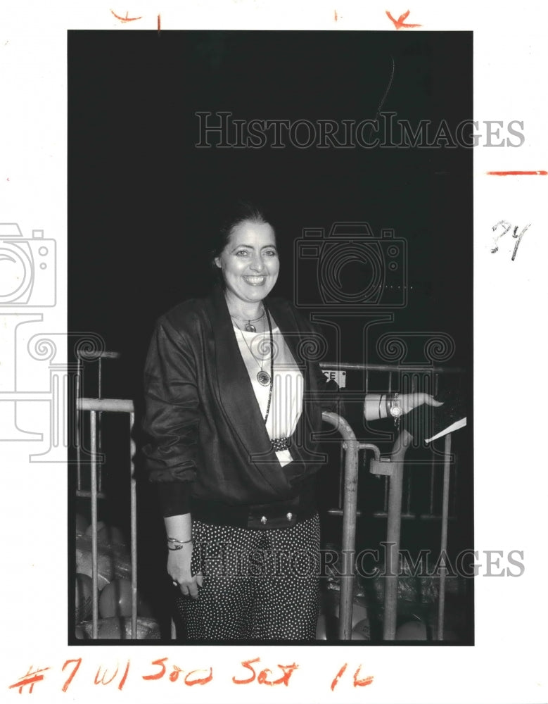 1989 Press Photo Danae Columbus at Bridge Lighting Event- Historic Images