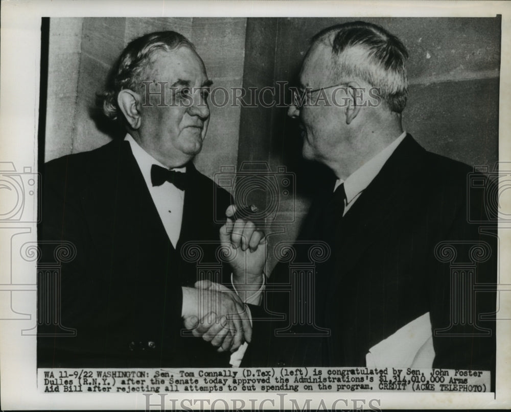 1949 Press Photo Senator Tom Connally with Senator John Foster Dulles