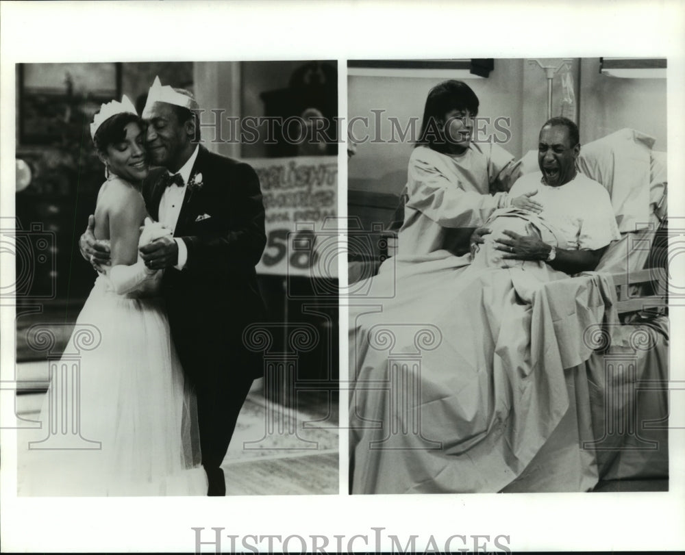 1988 Press Photo Phylicia Rashad &amp; Bill Cosby in scenes from &quot;The Cosby Show&quot;- Historic Images