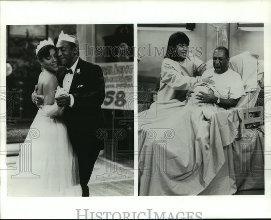1988 Press Photo Phylicia Rashad & Bill Cosby in scenes from "The Cosby Show"- Historic Images