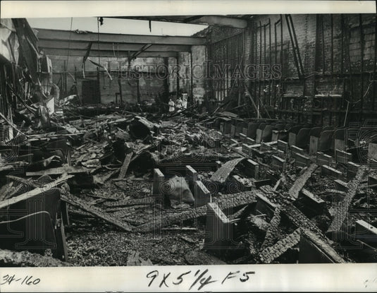 1978 Press Photo The interior of the Gentilly Orleans Theater after a large fire
