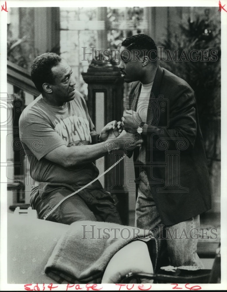 1992 Press Photo Bill Cosby &amp; Malcolm-Jamal Warner co-star in &quot;The Cosby Show&quot;- Historic Images