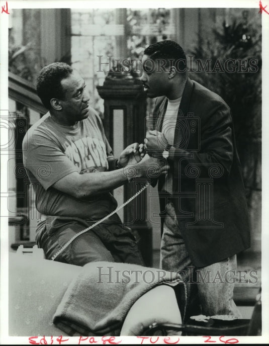 1992 Press Photo Bill Cosby & Malcolm-Jamal Warner co-star in "The Cosby Show"- Historic Images