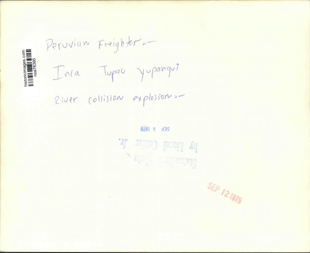 1979 Press Photo Peruvian Freighter, Inla Tupau Yupanqui after collision