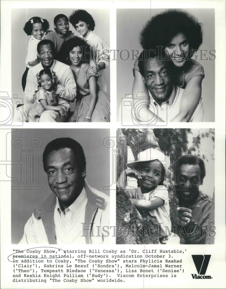 1988 Press Photo Cast of Actors Pose Together for &quot;The Bill Cosby Show&quot;- Historic Images