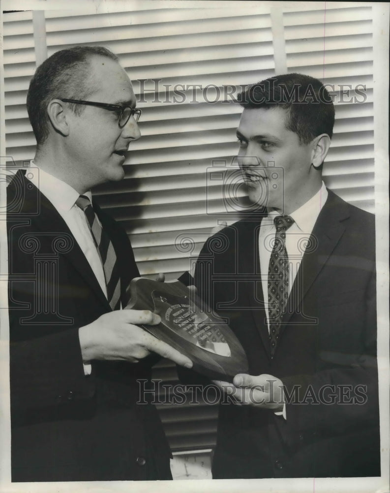 Load image into Gallery viewer, 1960 Press Photo William Couret AMOCO Life Savings "Outstanding Citizen Awardee"

