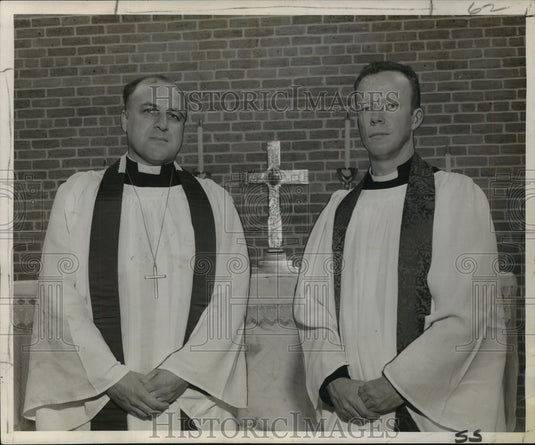 1957 Press Photo Reverends Henry Crisler and Ralph H. Kimball - noa78162