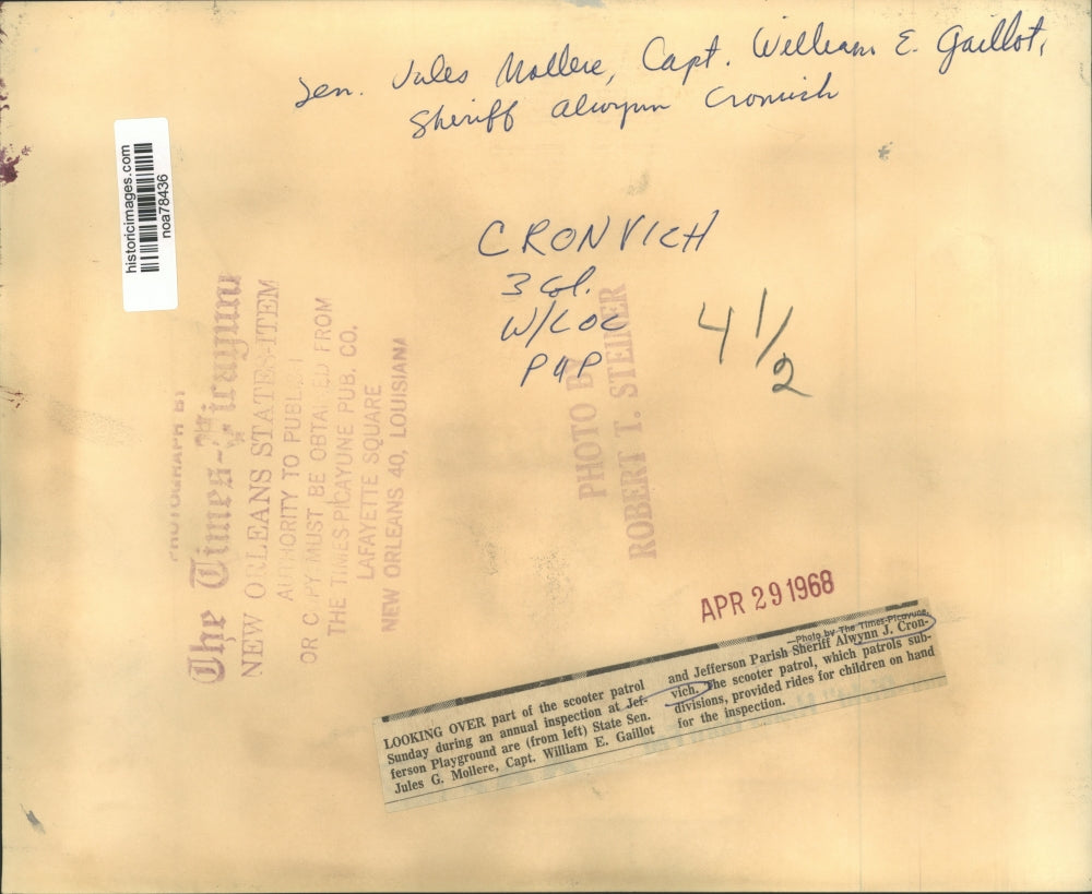 1968 Press Photo Scooter Patrol at the annual inspection in Jefferson Playground