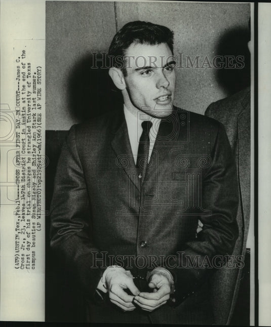 1966 Press Photo James Cross Jr. at District Court after trial on murder charges