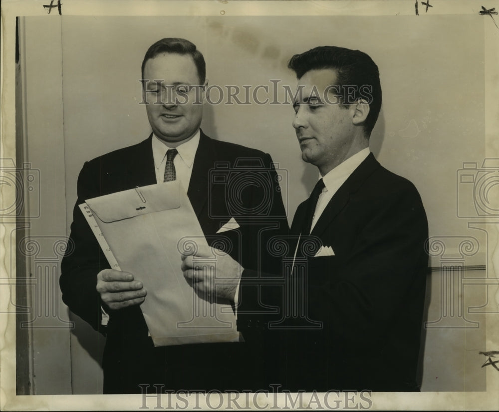 1963 Press Photo Association of Life Underwriters Emile Bayle & David A. Daigle