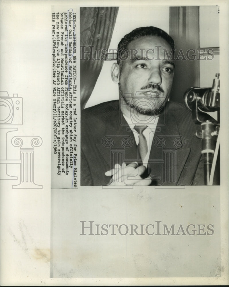 1960 Press Photo Prime Minister Moktar Ould Daddah of Mauritania, Africa- Historic Images