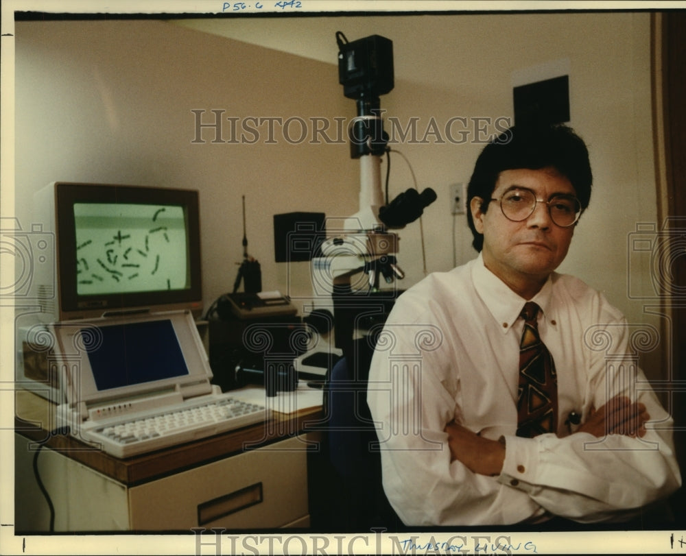  Press Photo Microscopic Art - Robert Dabdoub of New Orleans, Geneticist- Historic Images