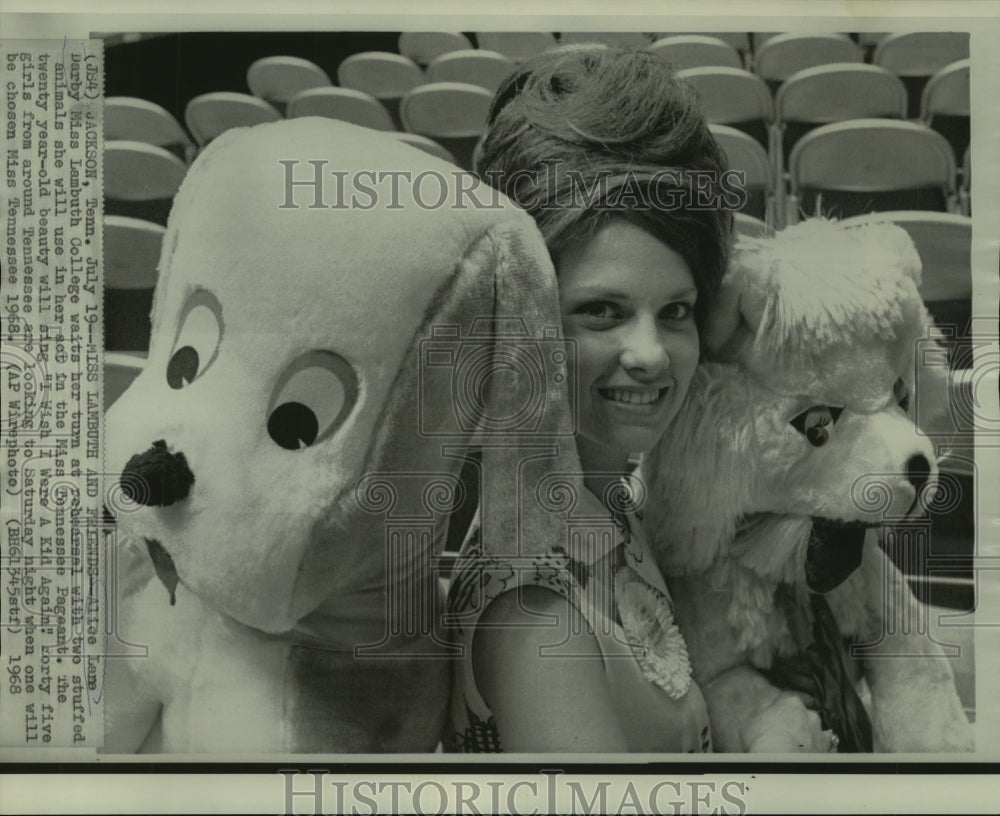1968 Press Photo Miss Lambuth College Alice Lane Darby-Miss Tennessee Rehearsala