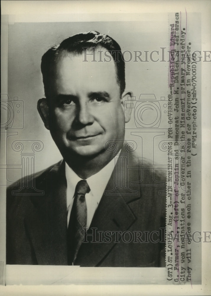 1960 Press Photo Pictured is John M. Dalton who won nomination for Governor.- Historic Images