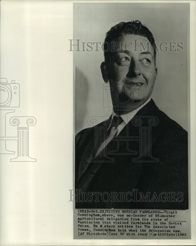 1963 Press Photo Virgil Cunningham, Agricultural Delegation Co-Leader- Historic Images