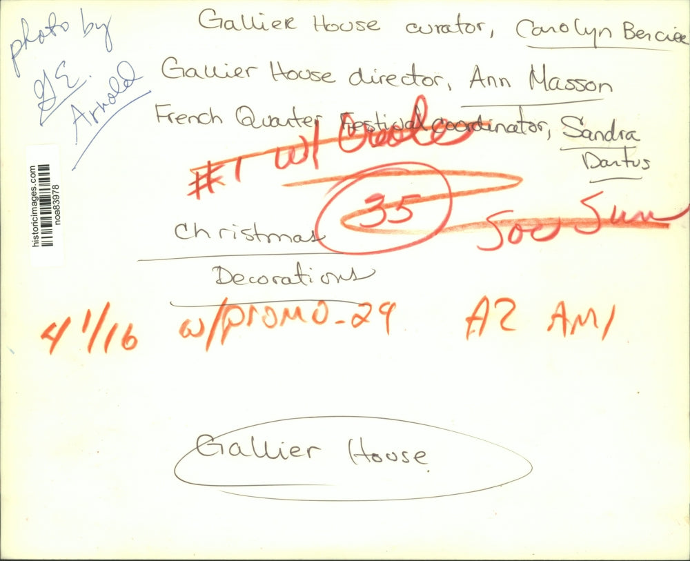 Press Photo Carolyn Bercier, Ann Masson, Sandra Dartus at Gallier House