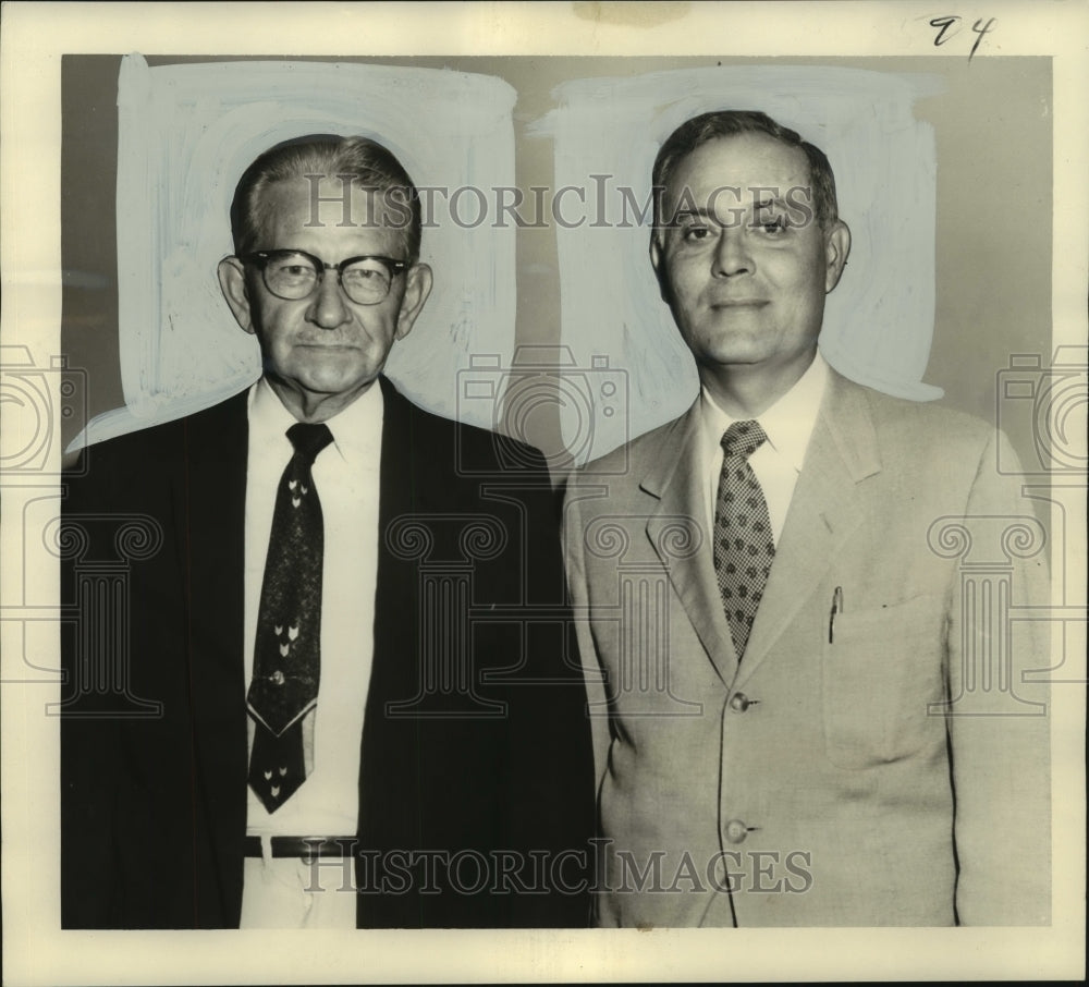 1957 Press Photo Bill Waldrop with M.O. Delgado at Pearce Ford Event