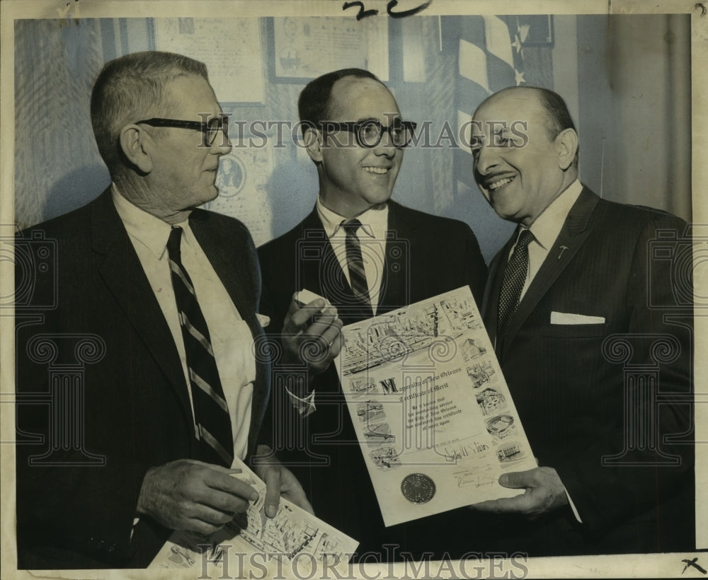 1964 Press Photo Paul DeBlanc & Marshall Miller honored by Mayor Schiro
