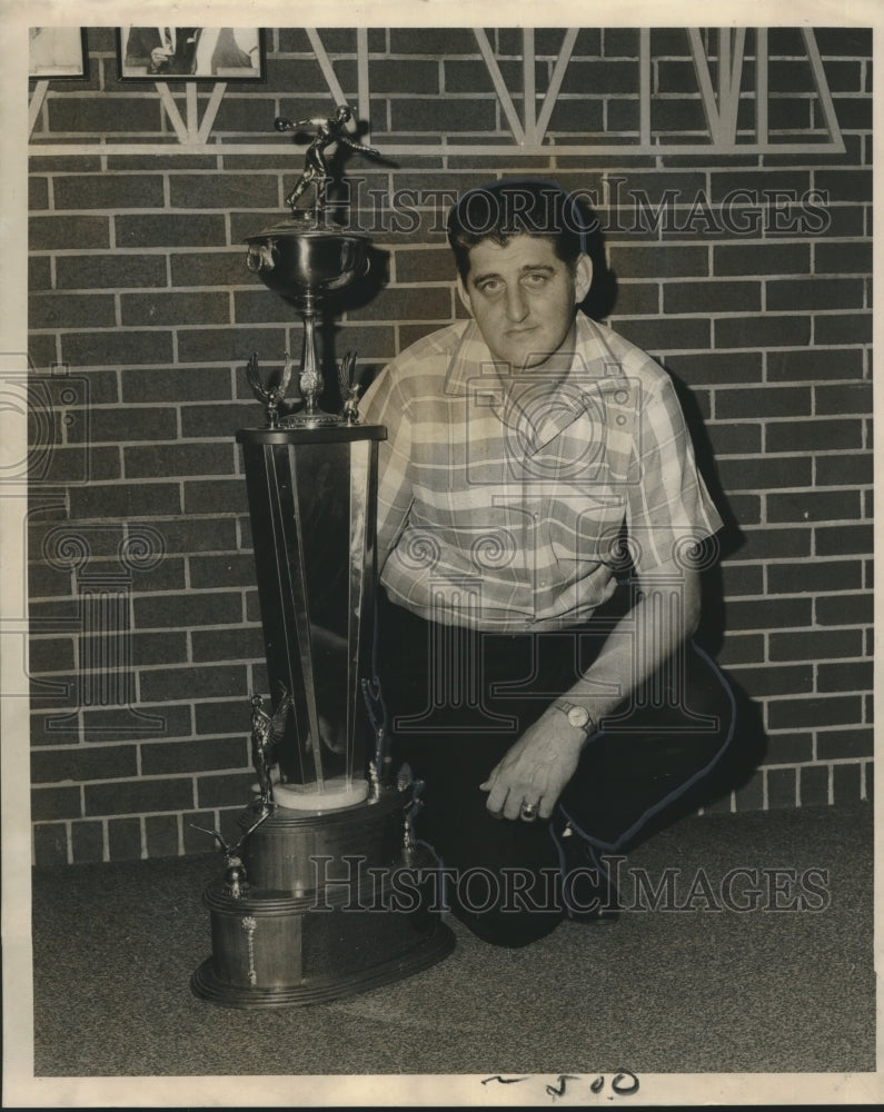 1968 Press Photo Steve Dimak, Trophy For Win of New Orleans Bowling Championship- Historic Images