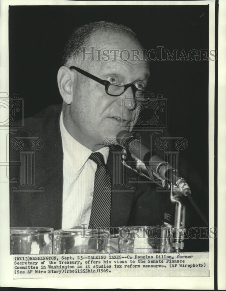 1969 Press Photo C. Douglas Dillon, former Secretary of the Treasury - noa88073