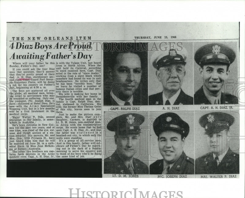 Load image into Gallery viewer, 1944 Press Photo Generations of Diaz serving different services in U.S. Military
