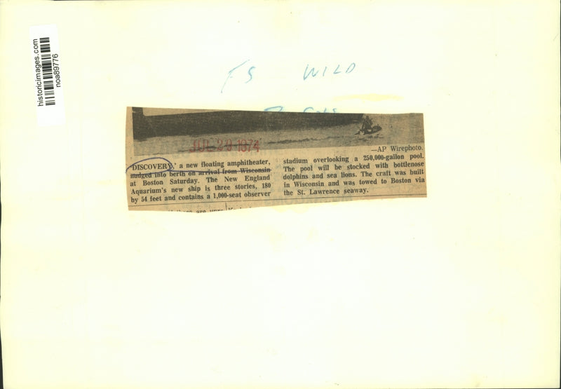 Load image into Gallery viewer, 1974 Press Photo Discovery towed to Boston via the St. Lawrence seaway
