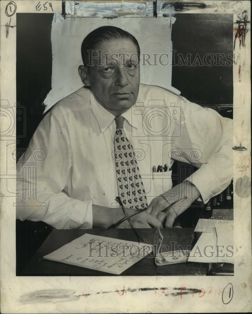 1950 Press Photo Herman B. Deutsch associate editor of The Item.- Historic Images