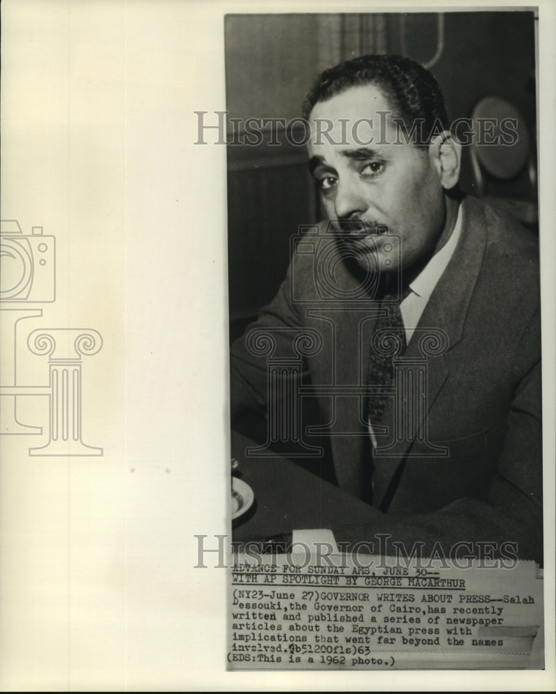 1962 Press Photo Salah Dessouki, Governor of Cairo - noa92737- Historic Images