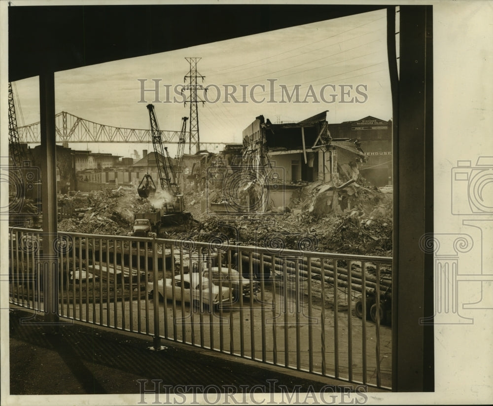 1963 Press Photo Demolished Dock Board building at No. 2 Canal Street- Historic Images