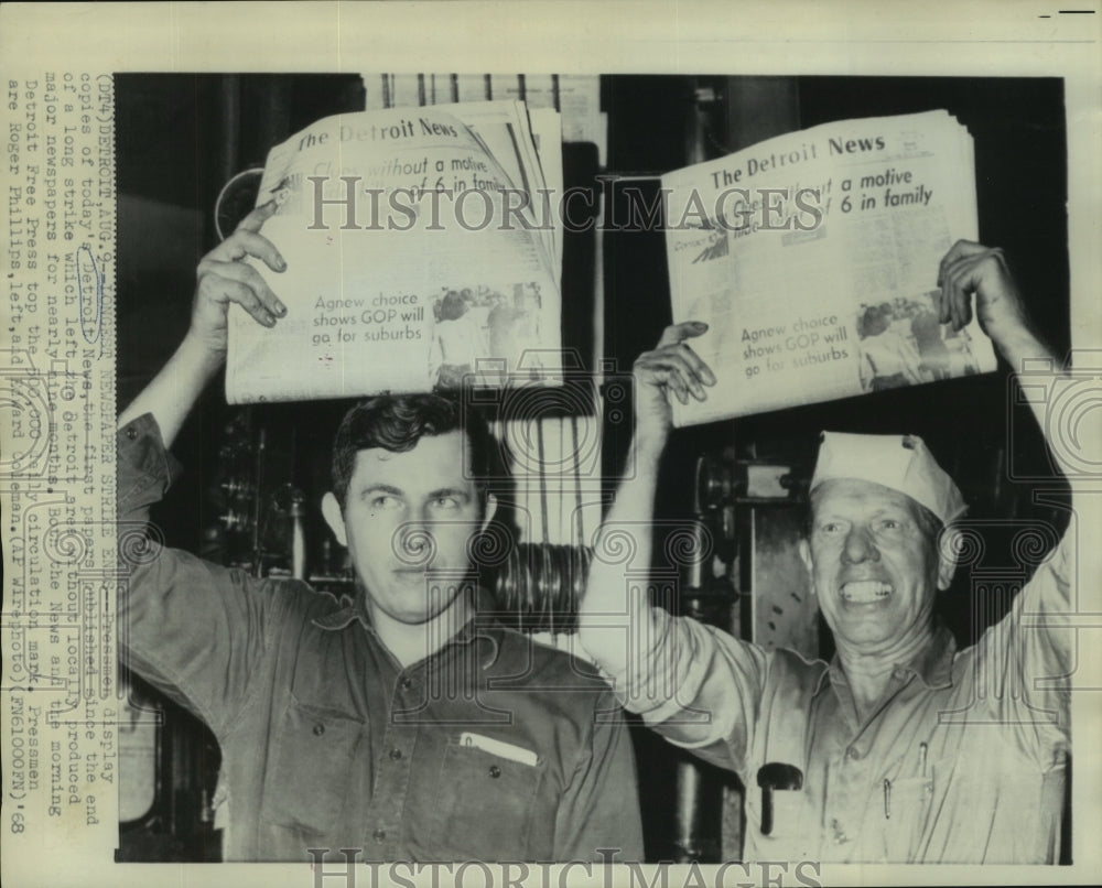 1968 Press Photo Detroit News - Roger Phillips and Edward Coleman, Newsmen- Historic Images