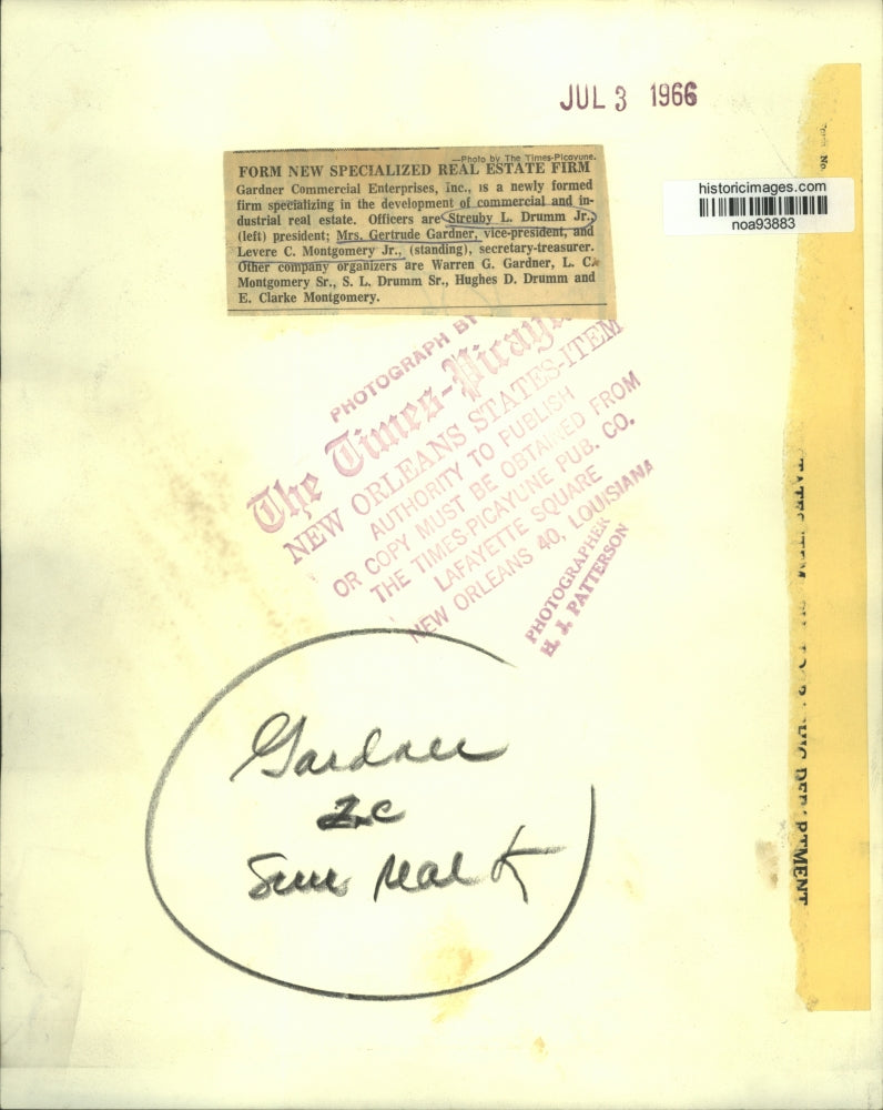 1966 Press Photo Officers of the Gardner Commercial Enterprises, Incorporated