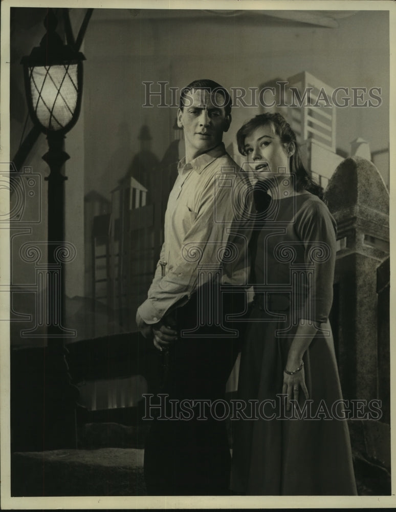 1960 Press Photo New Orleans born Kay Doubleday &amp; Bill Heyer star in play.- Historic Images