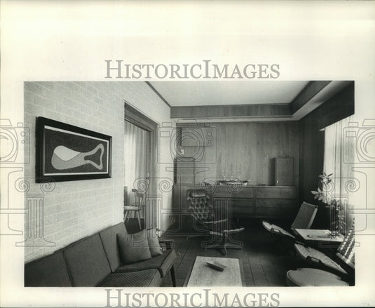 1963 Press Photo E.J. Authement's den was once a screened porch. - noa94247