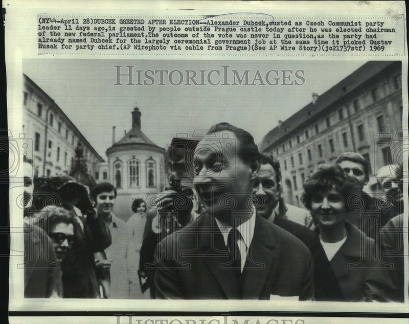 Load image into Gallery viewer, 1969 Press Photo Parliament chairman Alexander Dubcek outside Prague castle
