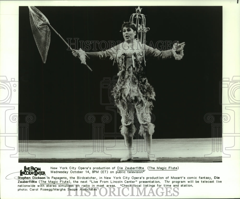 1987 Press Photo Announcement &quot;The Magic Flute&quot; opera on public television- Historic Images