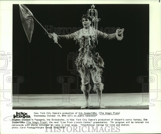 1987 Press Photo Announcement "The Magic Flute" opera on public television- Historic Images