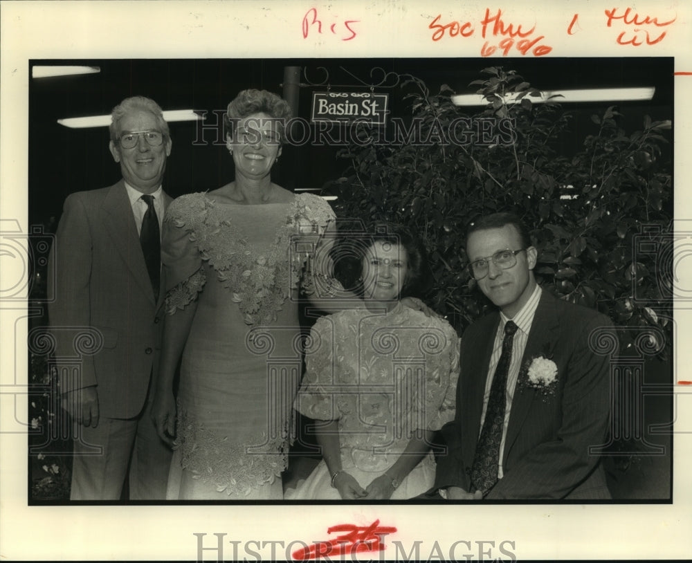 1991 Press Photo Justin &amp; Jeanne Durning, Birdie &amp; Jack Jacob-De la Salle Event- Historic Images