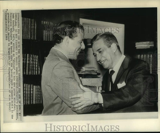 1962 Press Photo Brazil president Joao Goulart and Premier Francisco B. da Rocha
