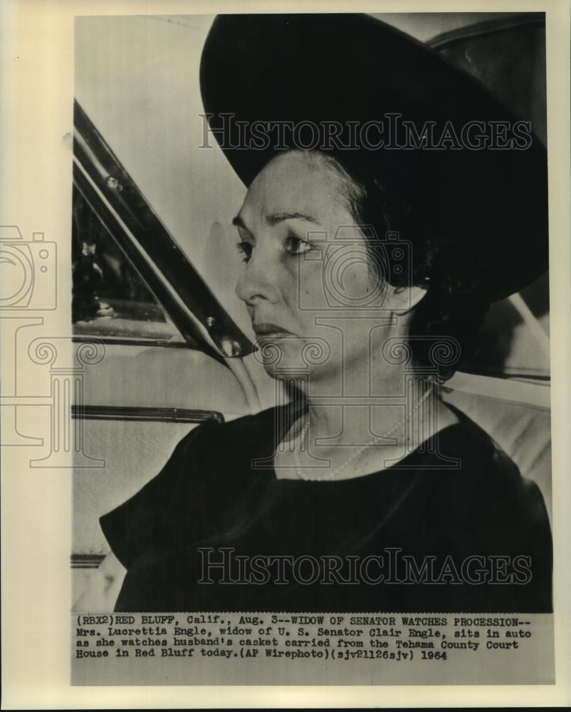 1964 Press Photo Mrs. Lucrettia Engle, Widow of US Senator Clair Engle