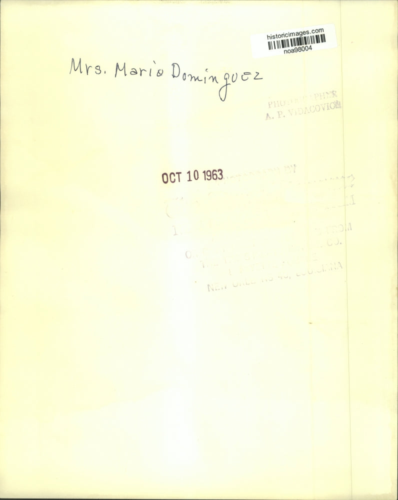 Load image into Gallery viewer, 1963 Press Photo Mrs. Mario Dominguez attending a luncheon party - noa98004
