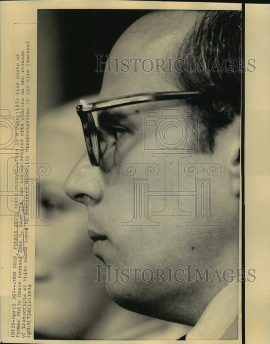 1974 Press Photo 1973 photo of former White House counsel John W. Dean III- Historic Images