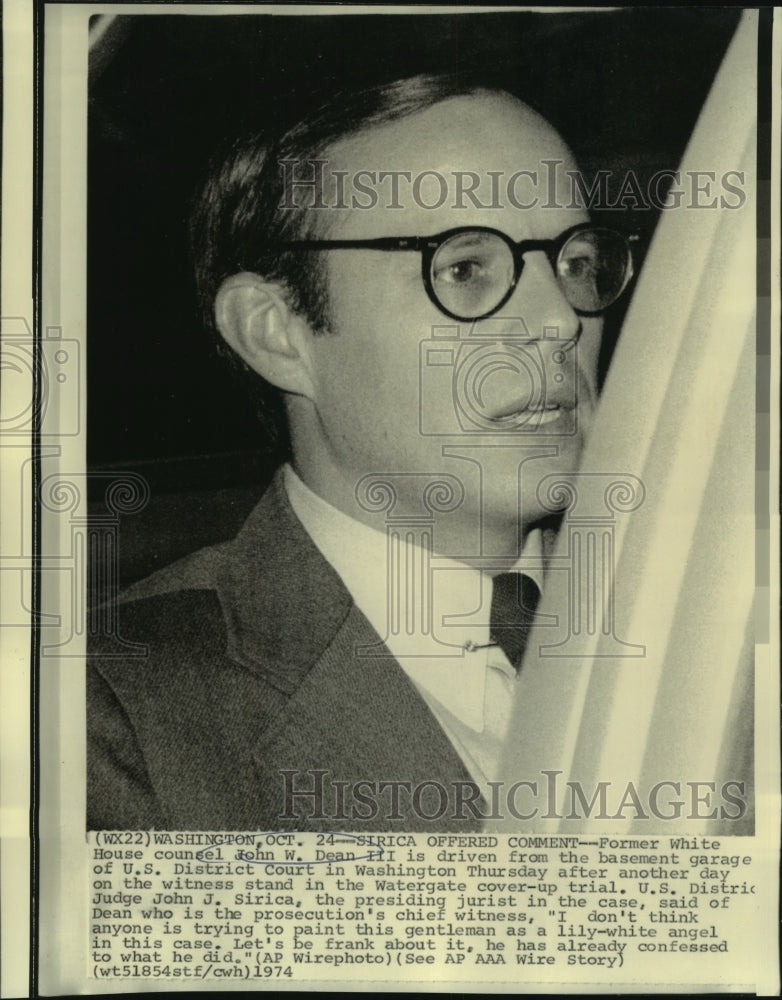 1974 Press Photo Former White House counsel John W. Dean III- Historic Images