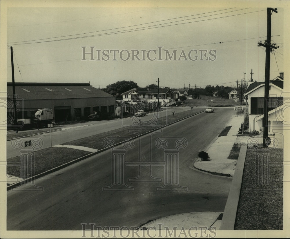 1959 Press Photo View of dead end street at Earhart Blvd. & Monroe Street