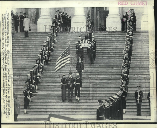 1969 Press Photo Casket of Dwight Eisenhower carried down the Washington capitol